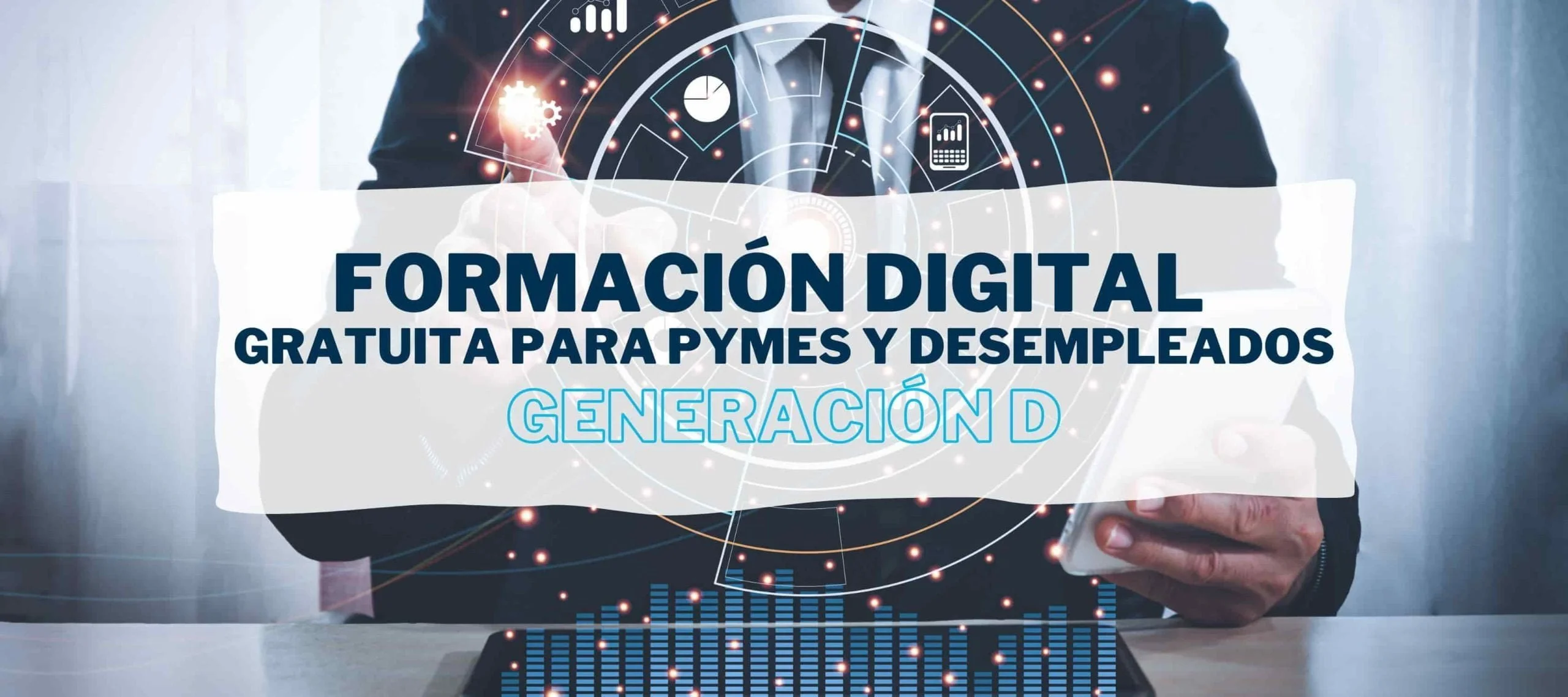 Un empresario navega en internet interesándose por la Generación D y los cursos y formación digital gratuita del Plan Generación Digital.